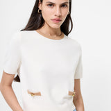 Babysoft Short Sleeve Top Porcelain Cream/Camel