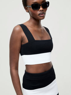 Bodycon Knit Top Black-Summer White