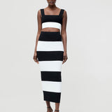 Bodycon Knit Maxi Skirt Black-Summer White