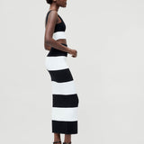 Bodycon Knit Maxi Skirt Black-Summer White