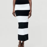 Bodycon Knit Maxi Skirt Black-Summer White