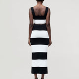 Bodycon Knit Maxi Skirt Black-Summer White