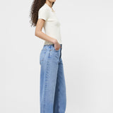 Crinkle Knit Slim Polo Porcelain Cream