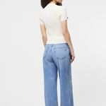 Crinkle Knit Slim Polo Porcelain Cream