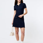 Crinkle Knit Slim Polo Marine