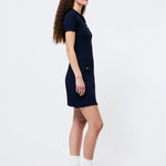 Crinkle Knit Slim Polo Marine