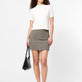 Vhari Knit Mock Neck S/S Top Porcelain Cream