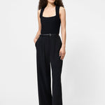 Ottoman Crinkle Sleeveless Top Black