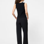 Ottoman Crinkle Sleeveless Top Black