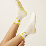 Lemon Ruffle Grip Pilates Socks