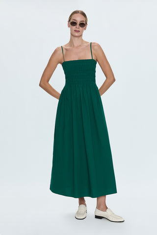 Bianca Shirred Bodice Dress Emerald