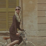Eda Polka Dot Mesh Midi Skirt Dark Chocolate