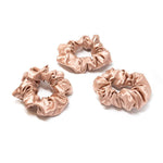 Rose Gold Silk Scrunchies Set of 3