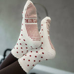 TCC Burgundy Polka Dots  | Pilates & Barre Grippy Socks
