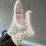 TCC Burgundy Polka Dots  | Pilates & Barre Grippy Socks