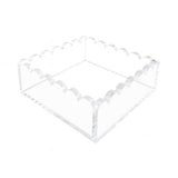 Acrylic Cocktail Napkin Holder Clear Scalloped, Square