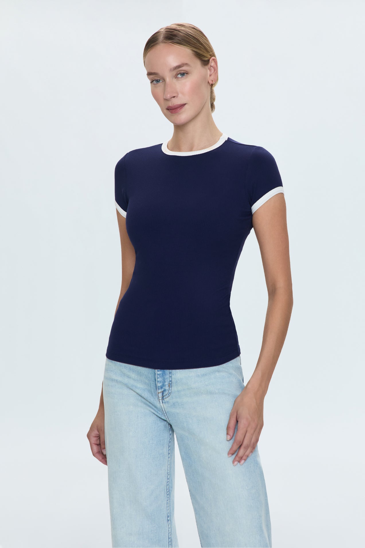 Renee Baby Ringer Tee Maritime (Navy) and White