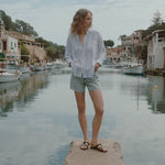 The Perfect Linen Striped Button Up Top