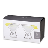 Viski Double Walled Stemless Martini Glasses - Set of 2