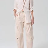 Kayla Button Up Shirt Sherbet Stripe