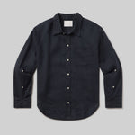 Kayla Shrunken Linen Shirt True Navy