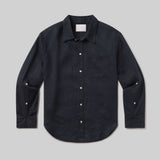 Kayla Shrunken Linen Shirt True Navy