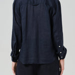 Kayla Shrunken Linen Shirt True Navy