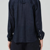 Kayla Shrunken Linen Shirt True Navy