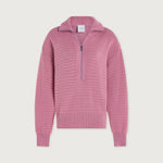 Tara Pointelle Half Zip Foxglove