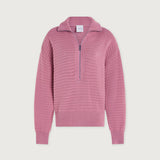 Tara Pointelle Half Zip Foxglove