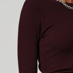 Bina Knit Longsleeve Crewneck Burgundy
