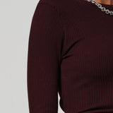 Bina Knit Longsleeve Crewneck Burgundy