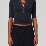 Nali Short Sleeve Henley Black