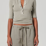Nali Short Sleeve Henley Flora