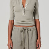Nali Short Sleeve Henley Flora