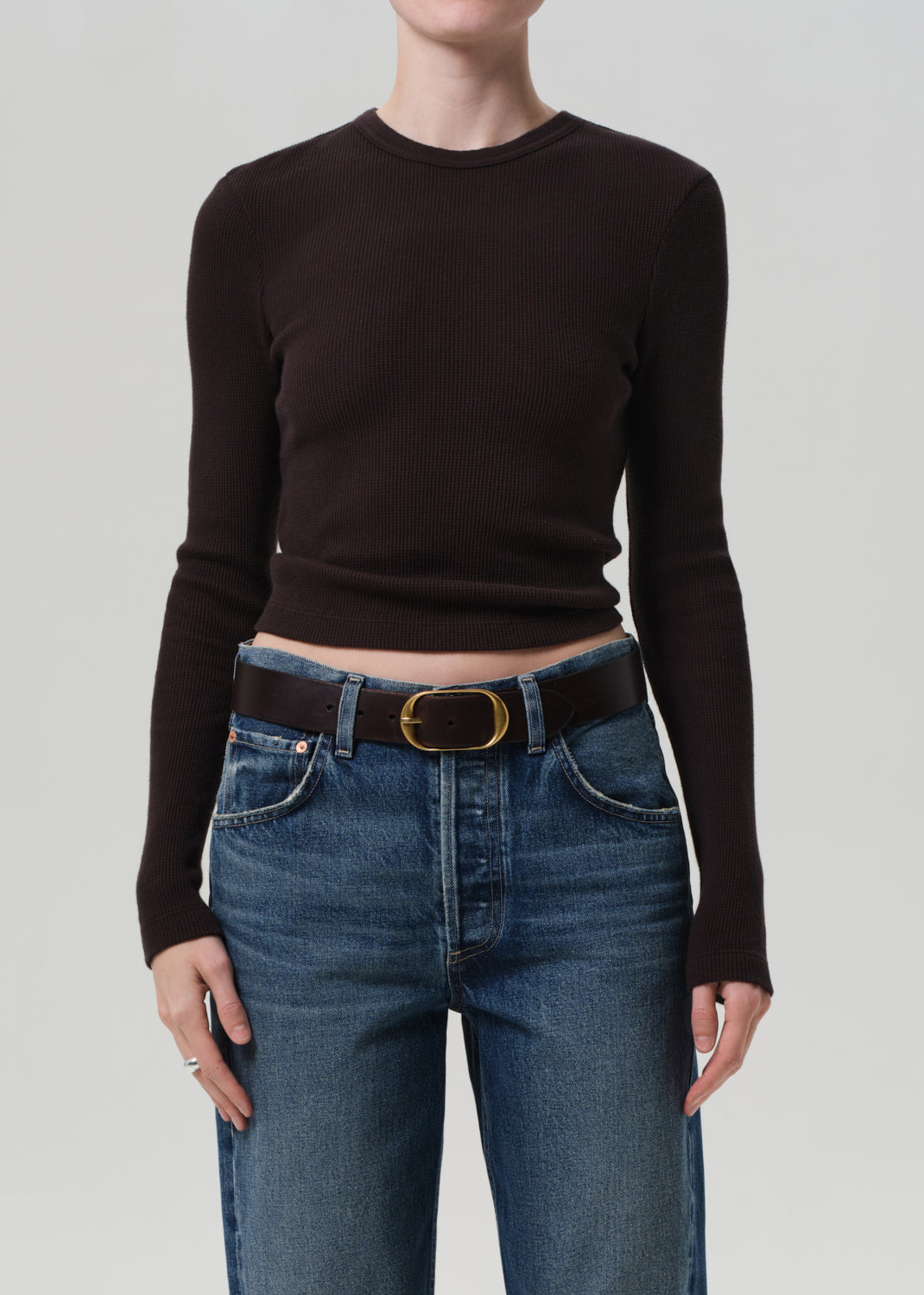 Pilar Long Sleeve Crewneck Chocolate Brown