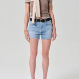 Maude U Neck Tee Cocoa Grey Brown