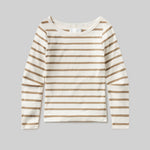 Boat Neck Slim Tee Ginger Stripe