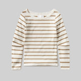 Boat Neck Slim Tee Ginger Stripe