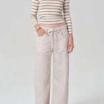 Boat Neck Slim Tee Ginger Stripe