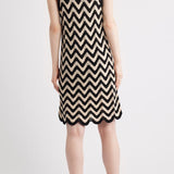 Lauren Chevron Mini Dress Sand Dollar Multi