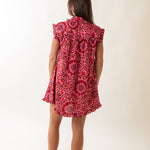 Pink and Red Printed Dress