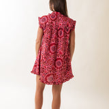 Pink and Red Printed Dress