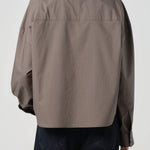 Naya Cropped Button Up Shirt Pelican Green