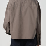 Naya Cropped Button Up Shirt Pelican Green