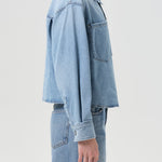 Juna Cropped Button Up Shirt Bright Mid Indigo Interval