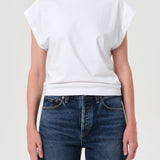 Meg Cap Sleeve Tee White