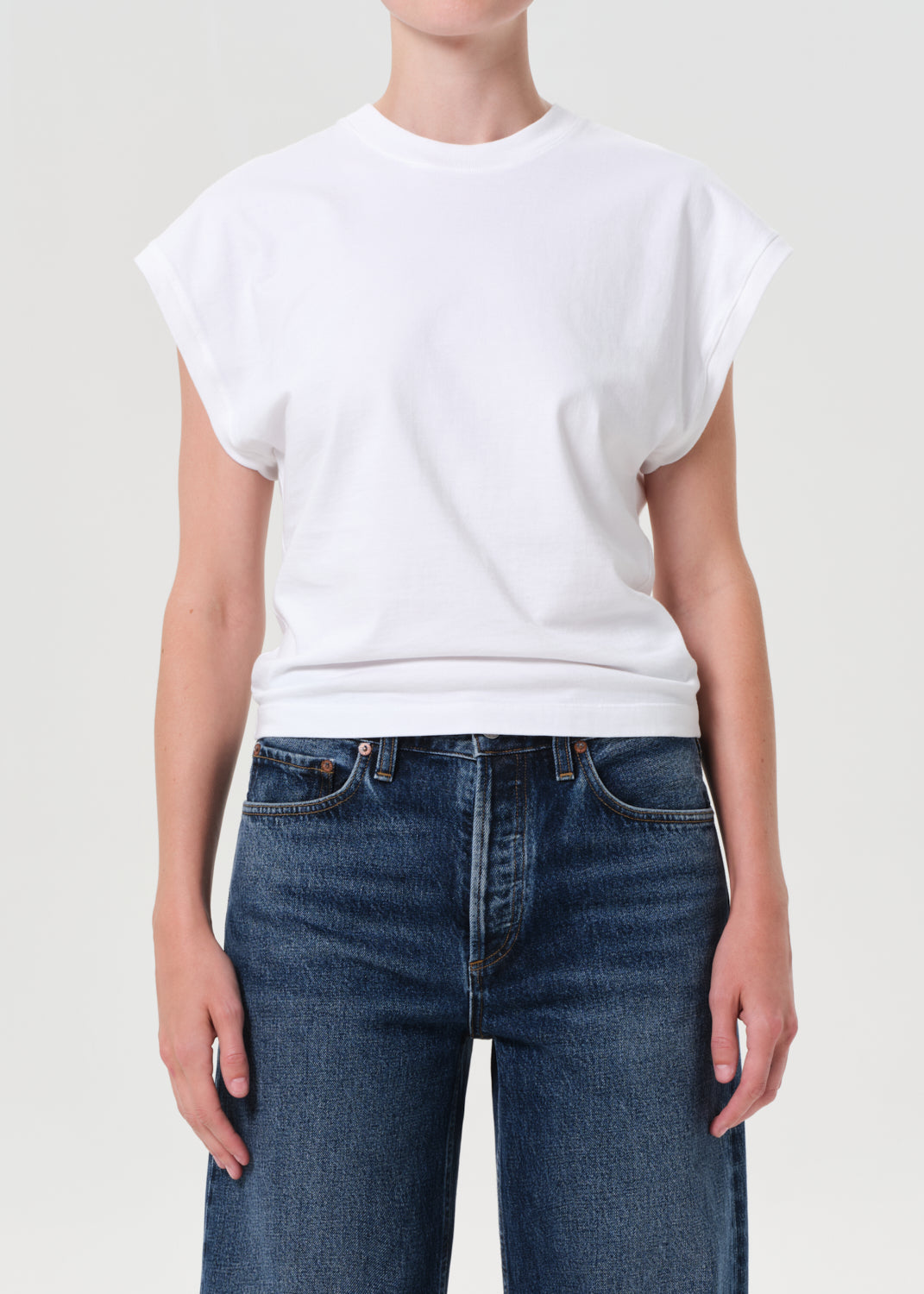 Meg Cap Sleeve Tee White