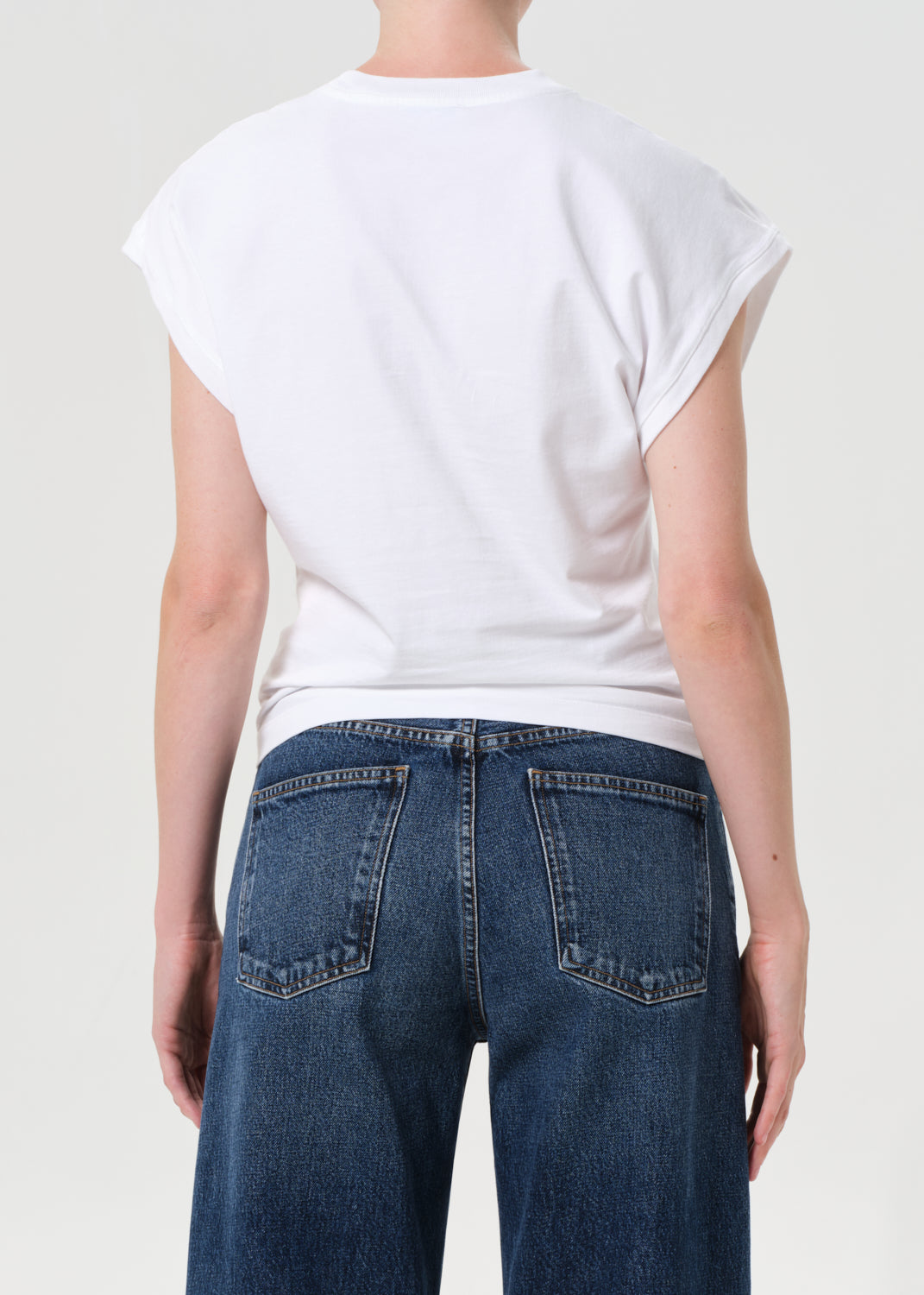 Meg Cap Sleeve Tee White