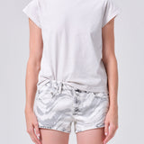 Long Line Bryce Cap Sleeve Tee Bone